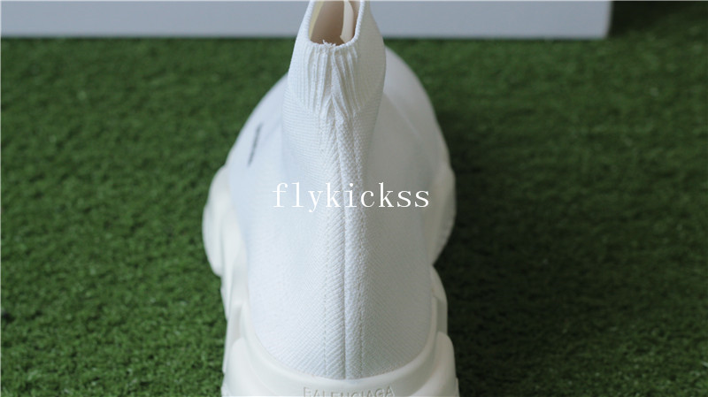 Update Version Balenciaga Speed Trainer Sock Race Runners All White